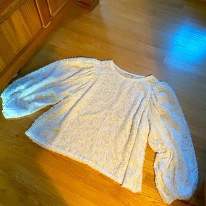 White pull on blouse